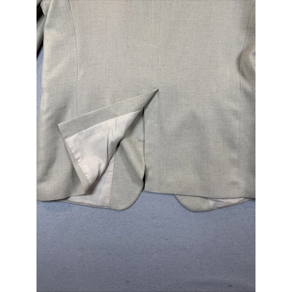 Haggar Gentlemans Fit Beige Linen‎ Blend Blazer Jacket 48L EUC